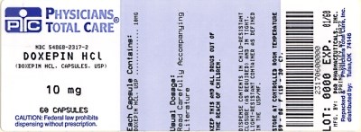 Image Of Doxepin HCl 10 mg Package Label (Package Label For 10mg Capsules)
